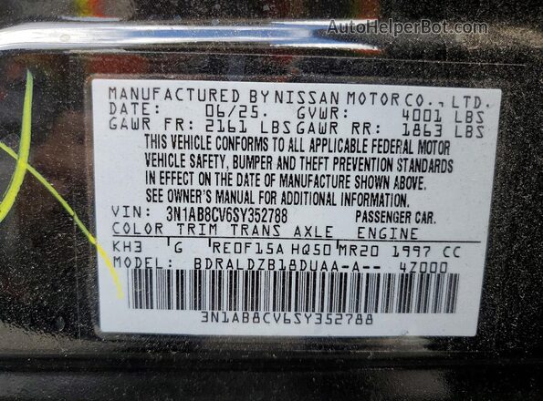 3N1AB8CV6SY352788 2025 NISSAN SENTRA Black VIN կոդի պիտակի տեսք