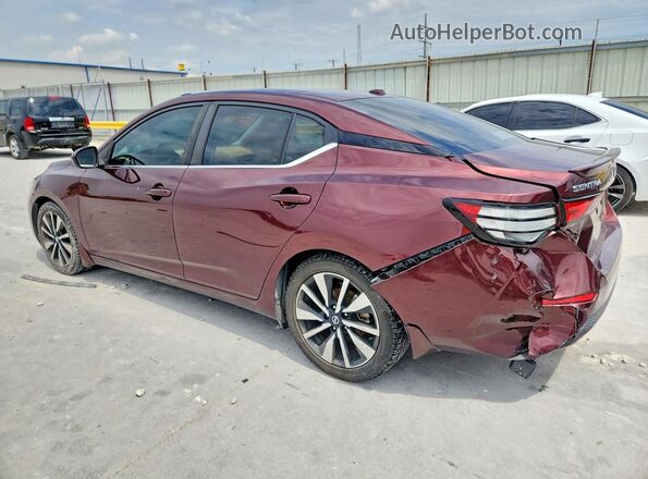 3N1AB8CV7MY257725 2021 NISSAN SENTRA Maroon Trasero izquierdo