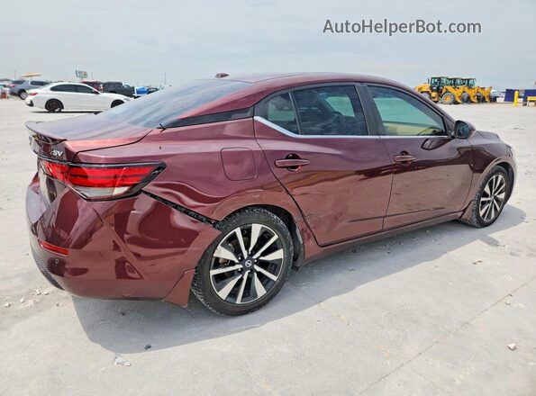 3N1AB8CV7MY257725 2021 NISSAN SENTRA Maroon Trasero derecho