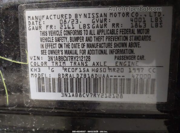 3N1AB8CV7RY212128 2024 NISSAN SENTRA Black 