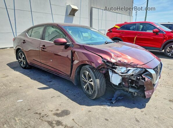 3N1AB8CV8LY227535 2020 NISSAN SENTRA Burgundy Delantero derecho
