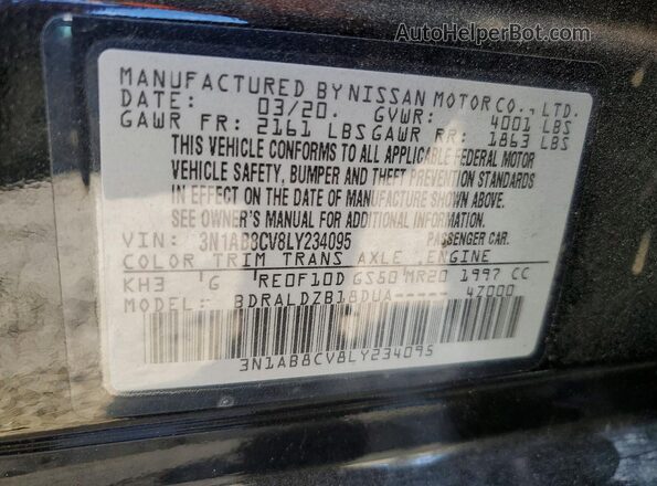 3N1AB8CV8LY234095 2020 NISSAN SENTRA Black 