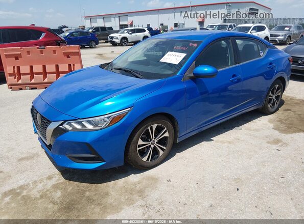 3N1AB8CV8MY211286 2021 NISSAN SENTRA Blue წინა მარცხენა ხედი სამი მეოთხედიდან