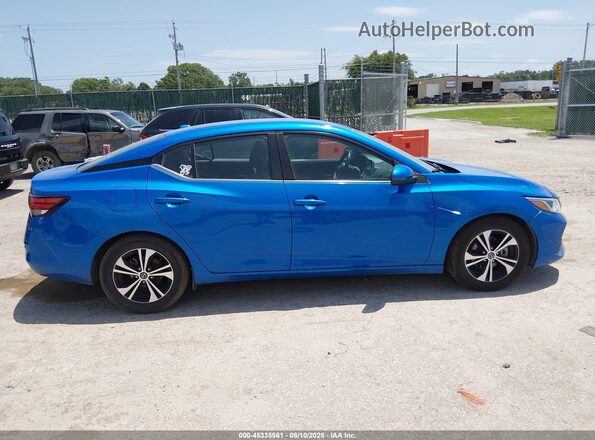 3N1AB8CV8MY211286 2021 NISSAN SENTRA Blue უკანა სალონის ხედი