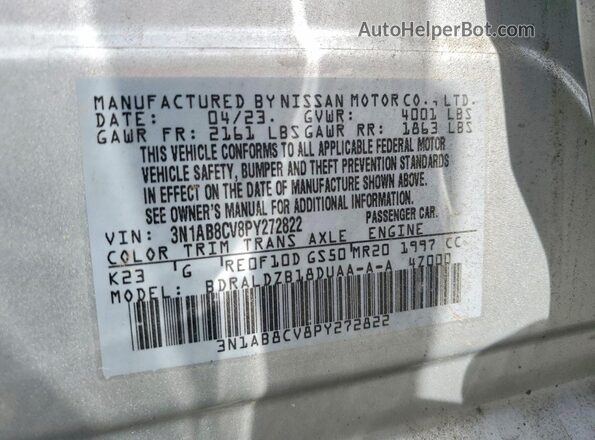 3N1AB8CV8PY272822 2023 NISSAN SENTRA Silver Engine compartment view