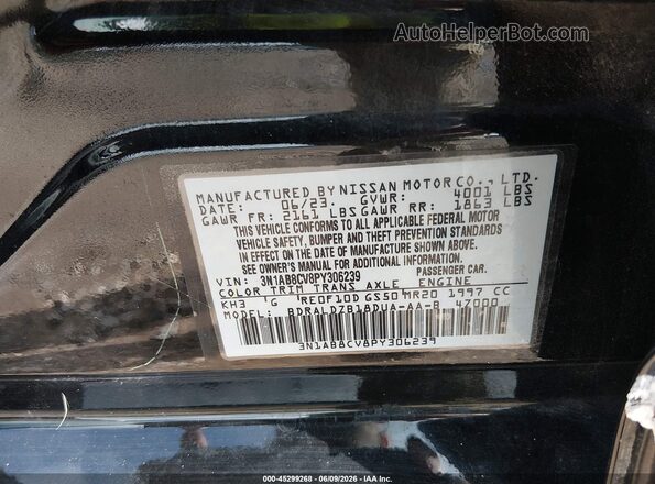 3N1AB8CV8PY306239 2023 NISSAN SENTRA Black Вид підкапотного простору