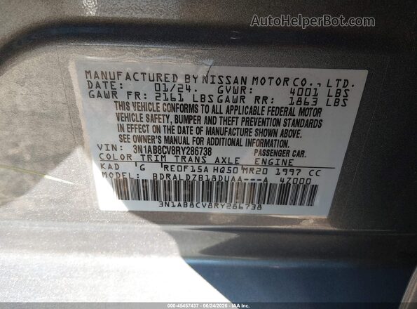 3N1AB8CV8RY286738 2024 NISSAN SENTRA Gray Engine compartment view