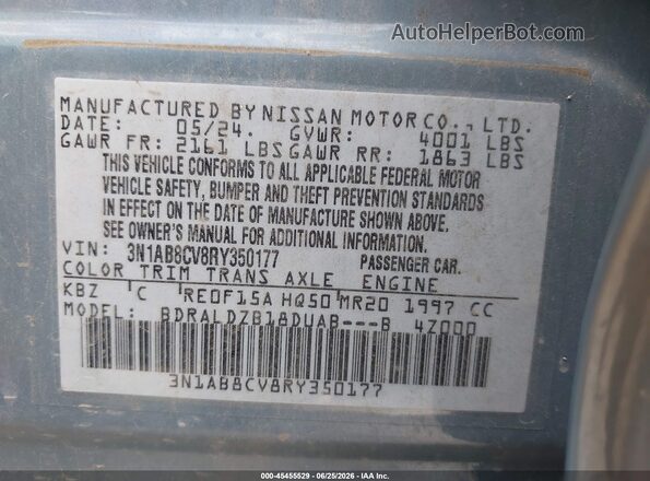 3N1AB8CV8RY350177 2024 NISSAN SENTRA Blue Շարժիչի բաժամունքի տեսք