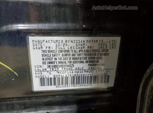 3N1AB8CV8SY244575 2025 NISSAN SENTRA Черный Вид подкапотного пространства