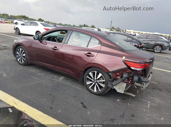 3N1AB8CV9MY294002 2021 NISSAN SENTRA Maroon Trasero izquierdo