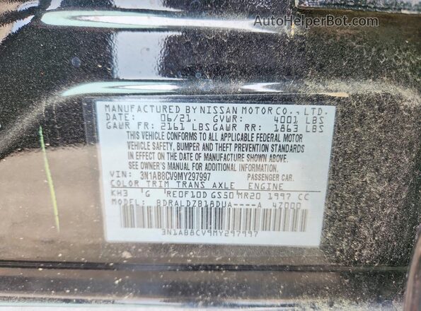 3N1AB8CV9MY297997 2021 NISSAN SENTRA Black 
