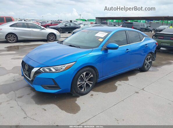 3N1AB8CV9MY298762 2021 NISSAN SENTRA Синий Передняя левая четверть