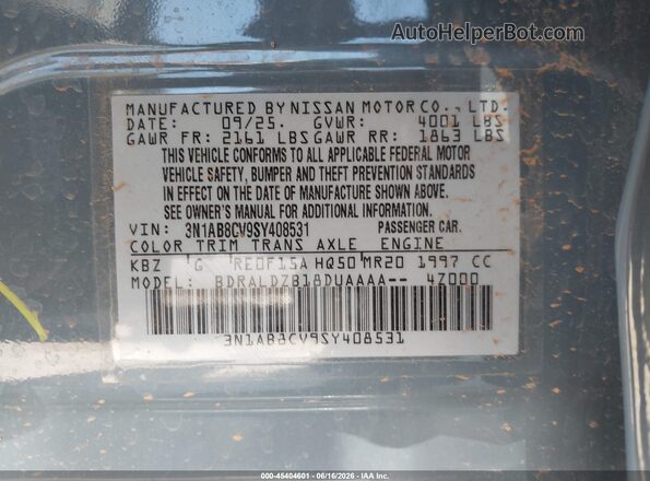 3N1AB8CV9SY408531 2025 NISSAN SENTRA Gray Շարժիչի բաժամունքի տեսք