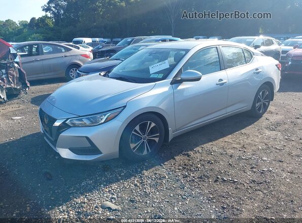 3N1AB8CVXMY202377 2021 NISSAN SENTRA Silver წინა მარცხენა ხედი სამი მეოთხედიდან