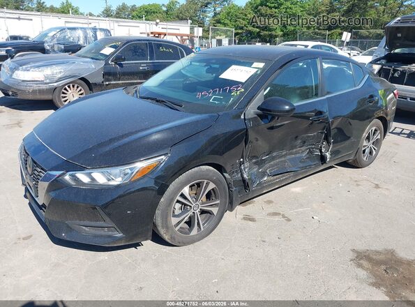 3N1AB8CVXMY204193 2021 NISSAN SENTRA Black Առջևի ձախ երեք քառորդ տեսարան