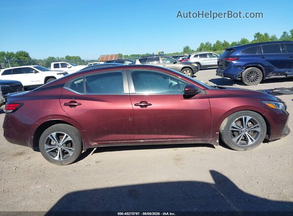 3N1AB8CVXMY319439 2021 NISSAN SENTRA Темно-бордовый Вид задней части салона
