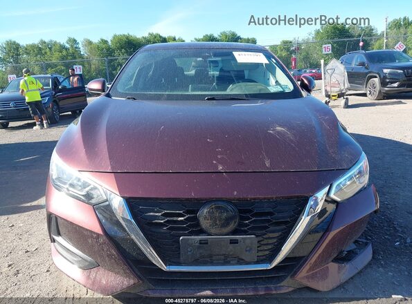 3N1AB8CVXMY319439 2021 NISSAN SENTRA Темно-бордовый Вид щитка приборов