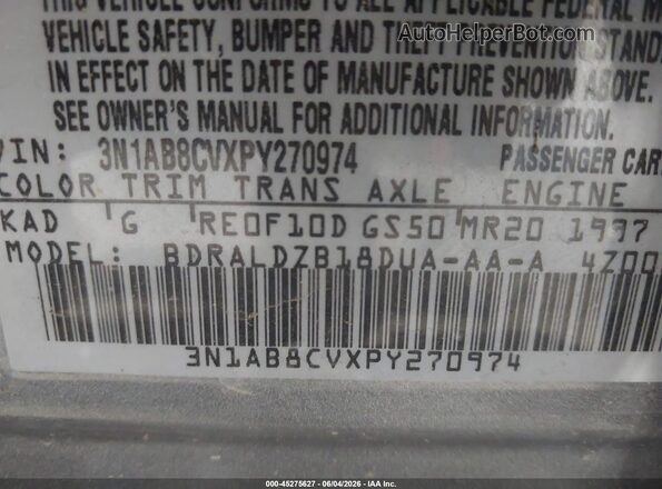 3N1AB8CVXPY270974 2023 NISSAN SENTRA Gray Engine compartment view