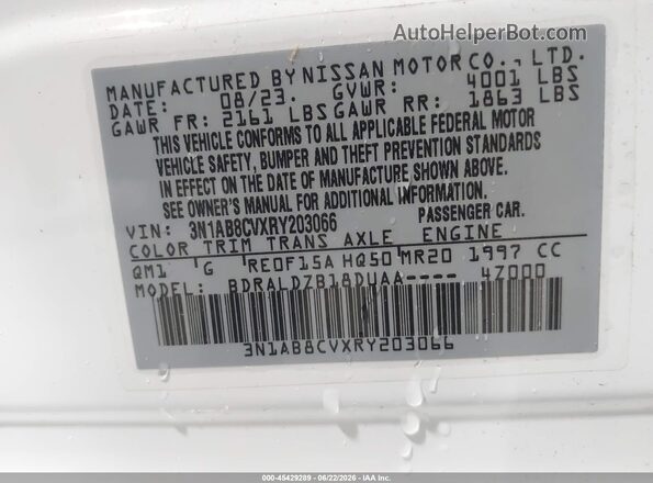 3N1AB8CVXRY203066 2024 NISSAN SENTRA White Շարժիչի բաժամունքի տեսք