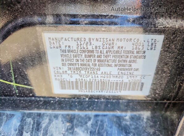 3N1AB8CVXRY255149 2024 NISSAN SENTRA Black Widok komory silnika