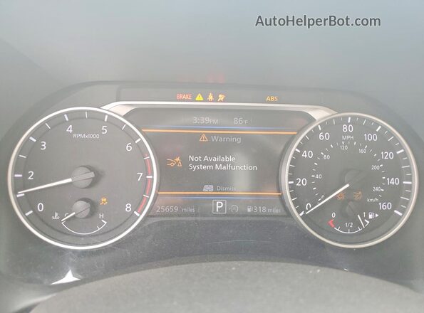 3N1AB8CVXSY323603 2025 NISSAN SENTRA White Instrument cluster view