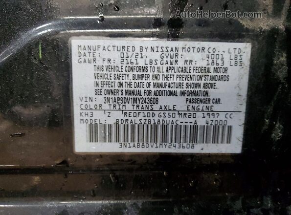 3N1AB8DV1MY243608 2021 NISSAN SENTRA Black Вид підкапотного простору