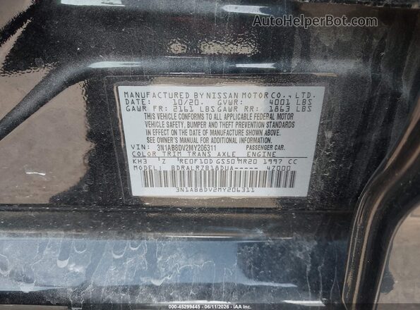 3N1AB8DV2MY206311 2021 NISSAN SENTRA Black ძრავის განყოფილების ხედი