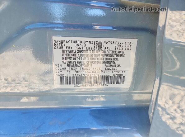 3N1AB8DV2RY205876 2024 NISSAN SENTRA Two Tone VIN կոդի պիտակի տեսք