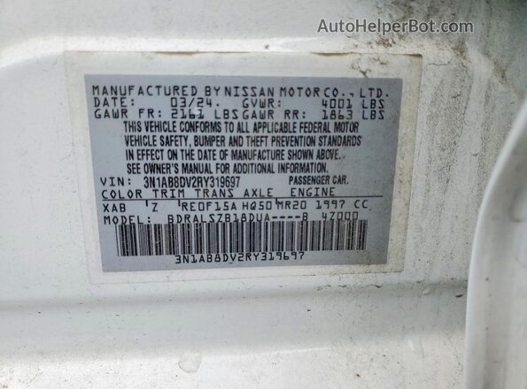 3N1AB8DV2RY319697 2024 NISSAN SENTRA White 