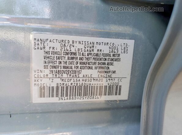 3N1AB8DV2SY208167 2025 NISSAN SENTRA Gray Vista del compartimento del motor