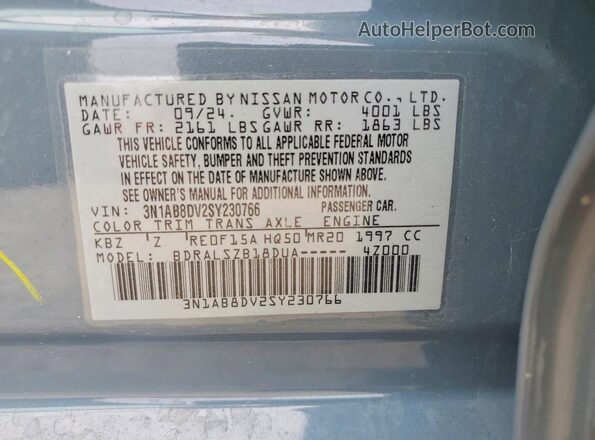 3N1AB8DV2SY230766 2025 NISSAN SENTRA Blue 