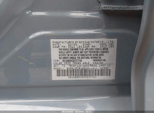 3N1AB8DV2SY277764 2025 NISSAN SENTRA Blue ძრავის განყოფილების ხედი