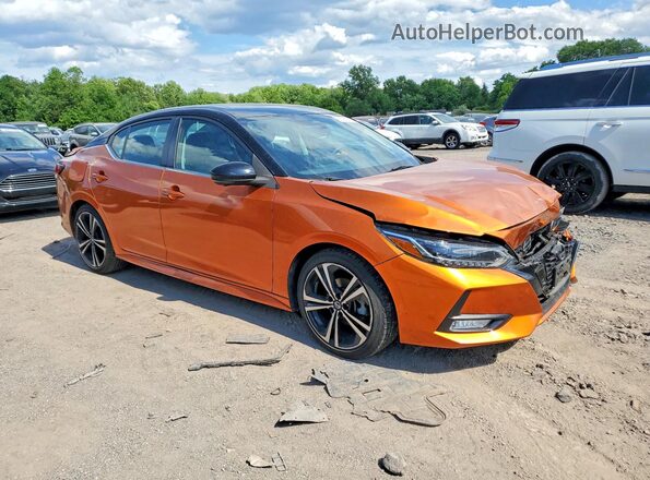 3N1AB8DV4MY303705 2021 NISSAN SENTRA Оранжевый Передняя правая четверть