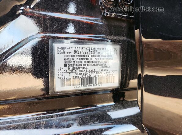 3N1AB8DV4PY241727 2023 NISSAN SENTRA Black Engine compartment view