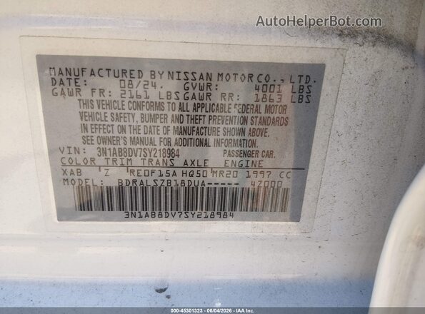 3N1AB8DV7SY218984 2025 NISSAN SENTRA White Вид підкапотного простору