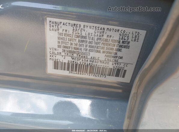 3N1AB8DV7SY264573 2025 NISSAN SENTRA Blue ძრავის განყოფილების ხედი