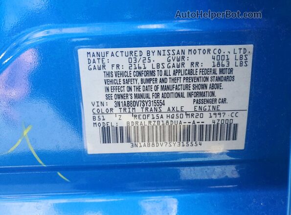 3N1AB8DV7SY315554 2025 NISSAN SENTRA White 