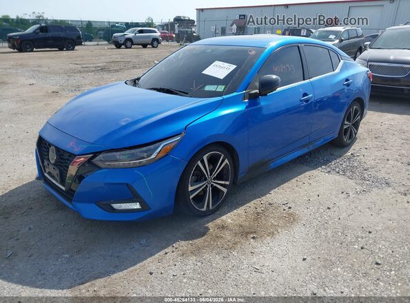 3N1AB8DV8MY279988 2021 NISSAN SENTRA Blue წინა მარცხენა ხედი სამი მეოთხედიდან
