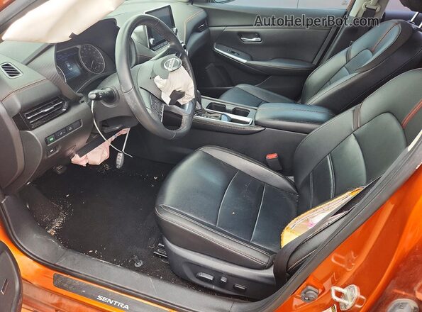 3N1AB8DV8MY287492 2021 NISSAN SENTRA Orange Widok wnętrza z przodu
