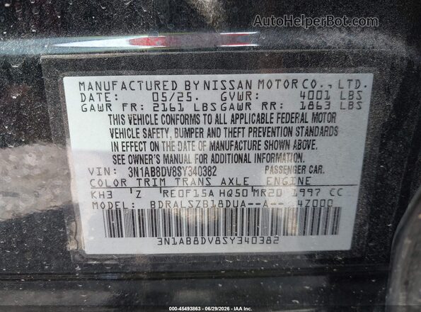 3N1AB8DV8SY340382 2025 NISSAN SENTRA Черный Вид подкапотного пространства