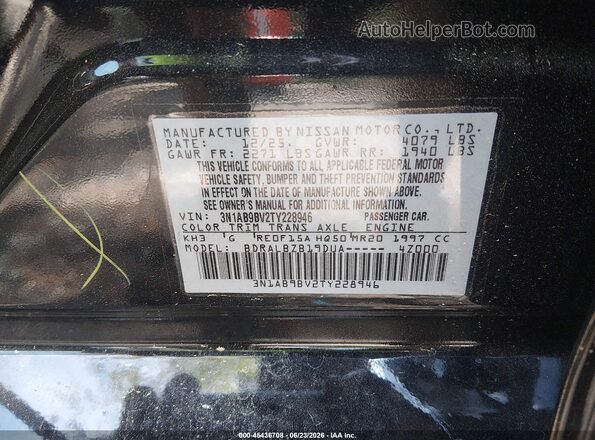 3N1AB9BV2TY228946 2026 NISSAN SENTRA Black Engine compartment view