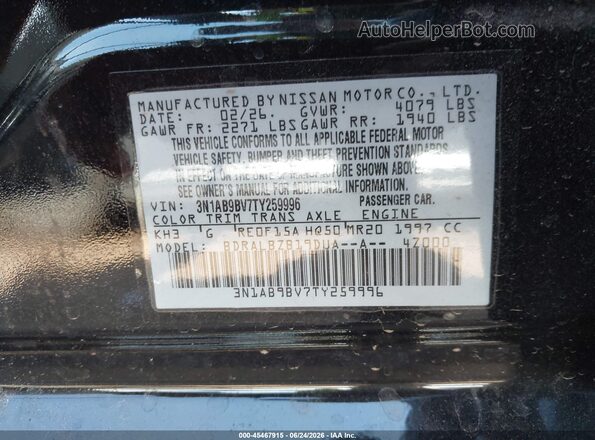 3N1AB9BV7TY259996 2026 NISSAN SENTRA Black Widok komory silnika