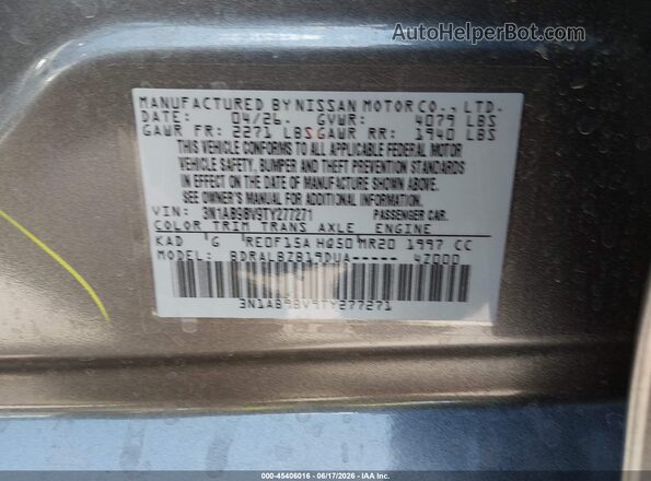 3N1AB9BV9TY277271 2026 NISSAN SENTRA Gray Շարժիչի բաժամունքի տեսք