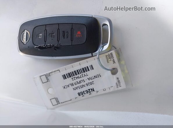 3N1AB9BV9TY278422 2026 NISSAN SENTRA Black Dashboard view