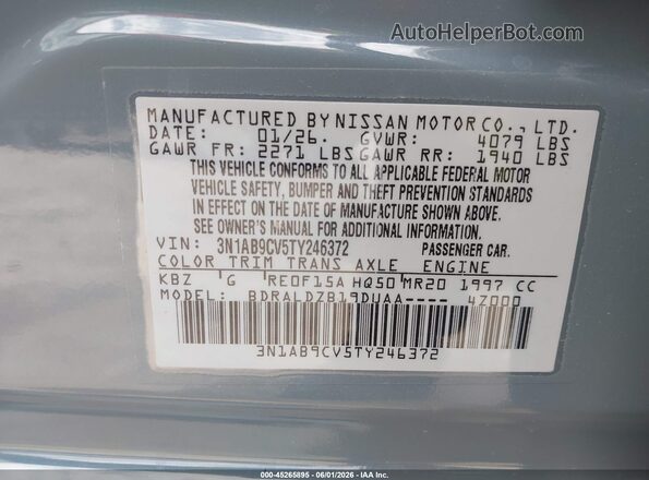 3N1AB9CV5TY246372 2026 NISSAN SENTRA Gray Widok komory silnika