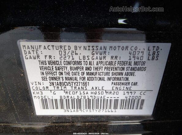3N1AB9CV5TY271661 2026 NISSAN SENTRA Черный Вид подкапотного пространства