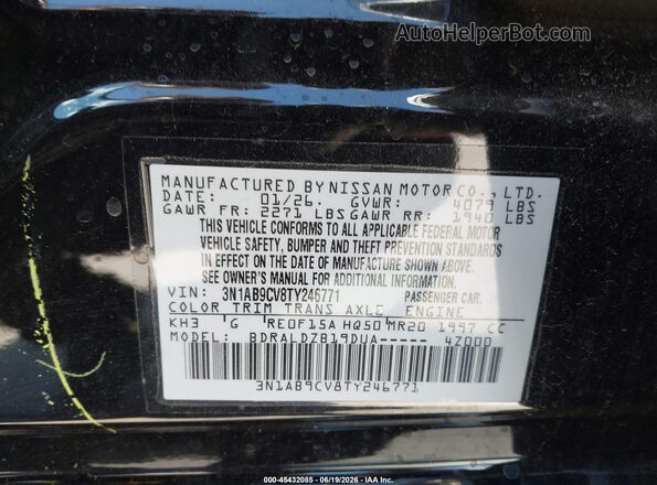 3N1AB9CV8TY246771 2026 NISSAN SENTRA Black Widok komory silnika