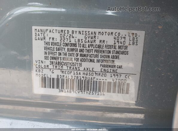 3N1AB9CV9TY257116 2026 NISSAN SENTRA Blue Vista del compartimento del motor