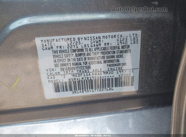 3N1AB9DV1TY227686 2026 NISSAN SENTRA Gray Շարժիչի բաժամունքի տեսք