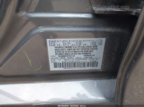 3N1AB9DV3TY237149 2026 NISSAN SENTRA Gray Vista del compartimento del motor